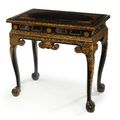 A Chinese Export Black And Gilt Lacquer Stand. Second Half 18th Century   