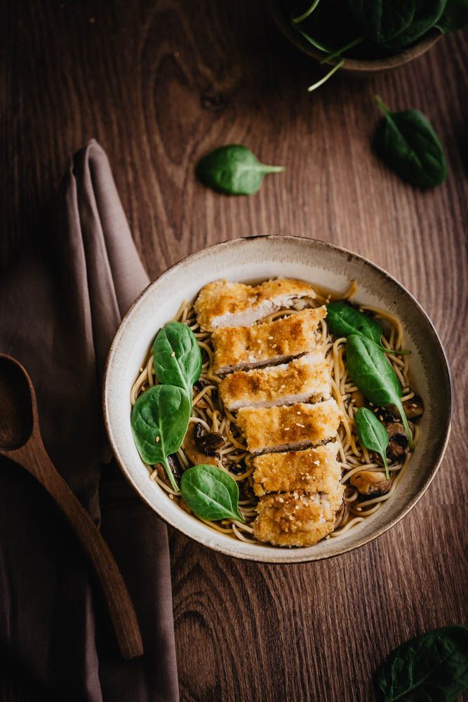 soupe de nouilles, bouillons de nouilles chinoises, escalope panée, recette asiatique, recette facile