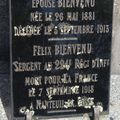 BIENVENU Félix (Oulches) + 07/09/1918 Nanteuil-la-Fosse (02)