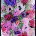 Aquarelle : bouquet d'anémones 