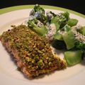 Saumon en croûte, brocoli à la moutarde