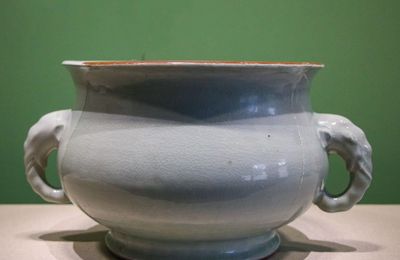 Celadon glazed elephant incense burner, Ming dynasty, Chenghua period (1466-1487)
