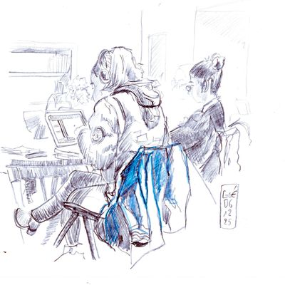 Croquis de bibliothèque.