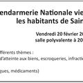 Saint-Gence, conférence-débat avec la gendarmerie le 20 février