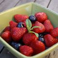 SALADE DE FRUITS ROUGES AU SIROP DE VERVEINE