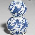 A Rare Small Blue And White Double-Gourd Vase. Jiajing Six-Character Mark In Underglaze Blue And Of The Period 