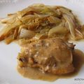 POULET  A  LA  FONDUE  D’ENDIVES,  SAUCE  ROQUEFORT