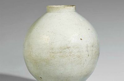A white-glazed moon jar, Korea, Chosôn, probably 18th century