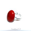 BAGUE CABOCHON JASPE ROUGE 2 15x20 - T.54-58 