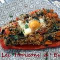 Poivron farci aux légumes et semoule de mil