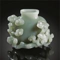 A celadon jade 'lingzhi' jar. Qing dynasty, Qianlong period