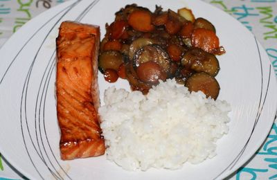 Saumon Teriyaki et légumes grillés