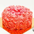 Le rose cake d'anniversaire