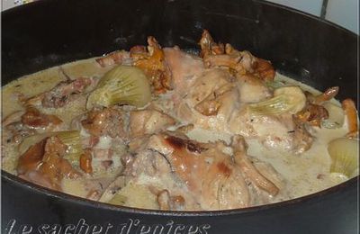 Lapin au riesling et aux girolles