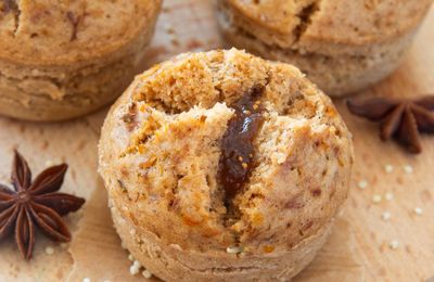 Muffins {millet, confiture de figue & épices douces} #vegan #vapeurdouce