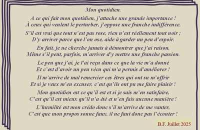 Mon quotidien.