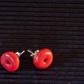 Boucles d'oreilles "donuts fraises" 