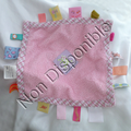 Doudou Plat Carré Rose Etiquettes Multicolores For Kids Label-Label