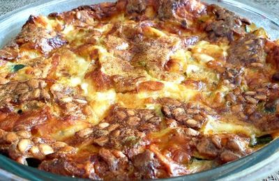 FAR SALÉ COURGETTES-MOZZA-BASILIC-PIGNONS