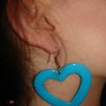 Boucles d'oreilles coeur turquoise