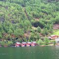 Flâmsbanen , région du Vestland , trajet abrupt de Flâm à Myrdal , une voie étroite offre un spectacle grandiose ( Norvège )