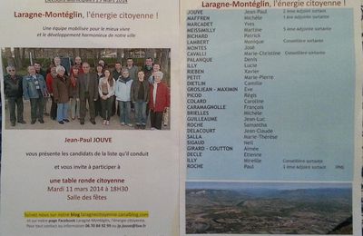 La liste de Jean-Paul JOUVE ainsi que le tract de campagne.