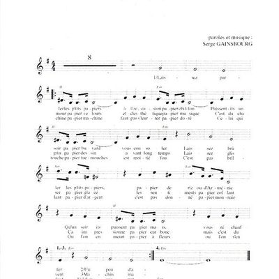 LES P'TITS PAPIERS - S.Gainsbourg