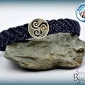 Bracelet Macramé Triskel Bleu Nuit Solidarité Gibraltar 2017