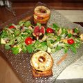 Toast au pain d'épices/chèvre/pommes/ bacon et salade par Babou