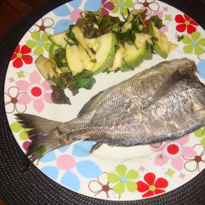 Daurade à la vapeur – Protéines + légumes