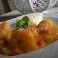 Scampi (gambas) aux 3 poivrons