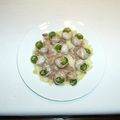 Escargots farcis sur lit d'écrasé de pommes de terre et châtaignes