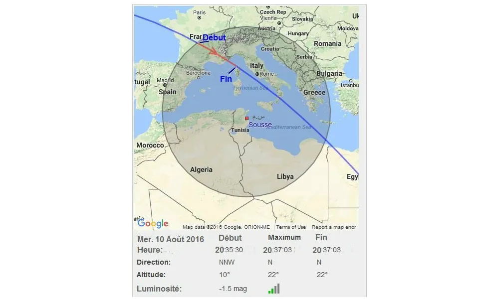 ISS vue de Sousse