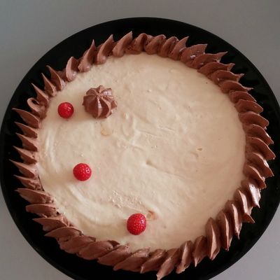 Tarte crémeux vanille et ganache montée chocolat