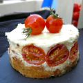 Cheesecake salé: Tomates Cerises, Chèvre & Pointe de Moutarde