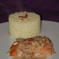 Saumon au Confit d'oignon, Porto et Baies roses