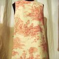 Robe chasuble sixtie's en toile de Jouy