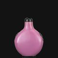 An opaque pink and black glass overlay snuff bottle, 1830-1900