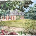 Aquarelle de maison de famille 