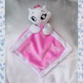 Doudou Plat Chat Marie Rose Et Blanc Aristochats Noeud Nicotoy Disney Baby