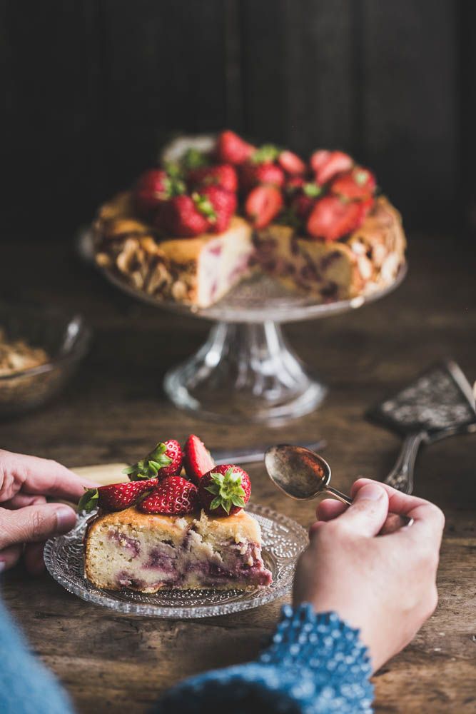 fraises, ricotta, gateau fete des pères, fete des mères, facile, rapide, sans gluten, amande