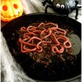Assiette de vers de terre pour Halloween