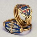 Two Rings with Lotus Flowers, Egypt, New Kingdom