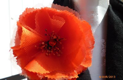 fleur en tissu et cristal de Swarowsky