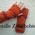 Gants femme d'automne crochetés main,  *SHOP BOUTIQUE CORALIEZABO ETSY / * BOUTIQUE CORALIE-ZABO-BOHEME UNGRANDMARCHÉ 