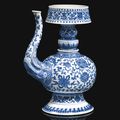 Rare et importante verseuse en porcelaine bleu blanc, penba hu, Chine, dynastie Qing, fin de l'époque Qianlong