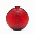 René Lalique - 'Escargot' a Deep Red Glass Vase, design 1920