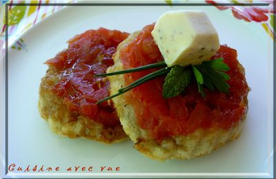 Tarte tatin de tomates et glace à la moutarde