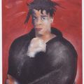 JEAN-MICHEL BASQUIAT par JEAN-MARIE GOMA (huile et peinture aérosol sur toile 100x81 - 1997-)