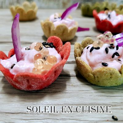 Mini coupelle veggy au tarama + huile de poisson